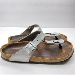 Birkenstock Gizeh Silver Thong Sandal